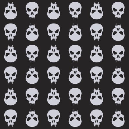 Seamless pattern with skulls. Ornamental background. vector illustration. endless texture.のイラスト素材
