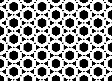 Abstract geometric seamless pattern. Geometric black and white ornament. vector monochrome illustration. endless texture.のイラスト素材