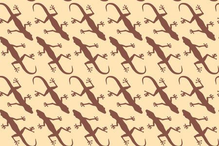 Seamless pattern with gecko lizards. endless background. vector silhouette illustration.のイラスト素材