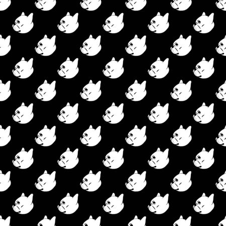 french bulldog vector seamless pattern backgroundのイラスト素材