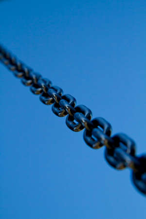 Chain of Stainless steel in blue background