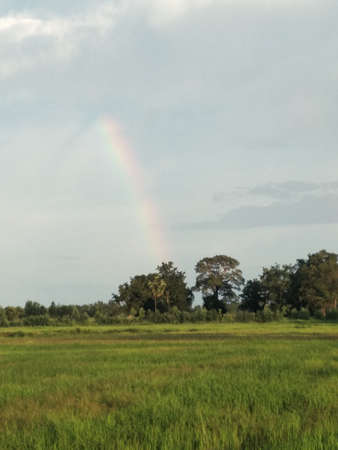 rainbow at the farm.の写真素材