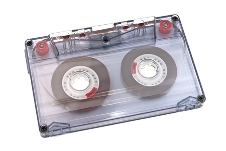 Vintage audio tape isolated on white background. 
