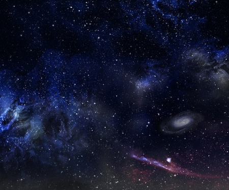 Space background with nebula and galaxy. 