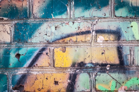 Graffiti on wall, background  の写真素材