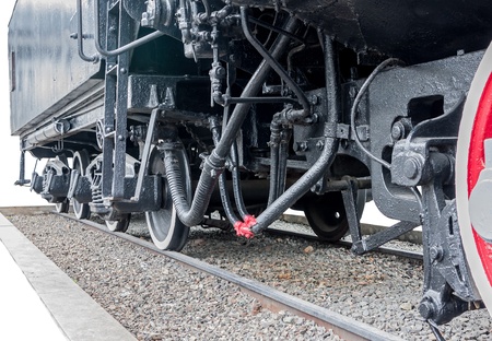 Steam train wheels. 
