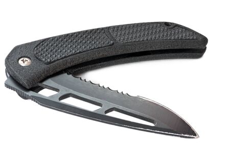 Pocket knife on white background. の写真素材
