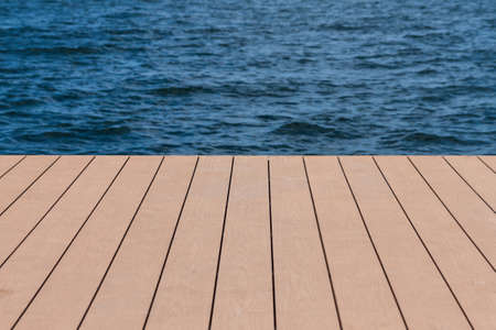 Wooden pier and ocean. 