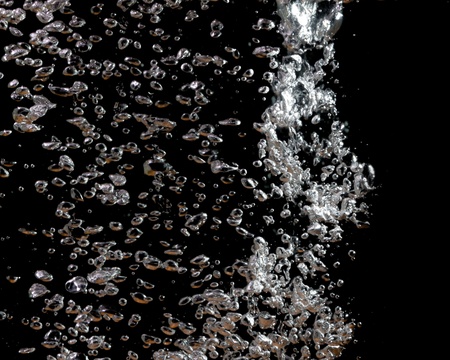 Bubbles on black background. の写真素材