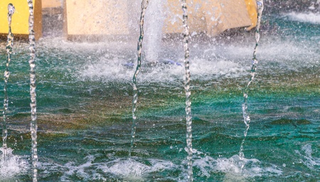 Fountain with rainbow.の写真素材