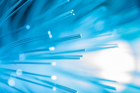 Blue fiber optic background. の写真素材