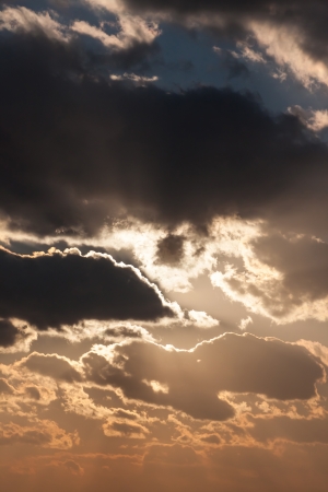 Dramatic sunset with clouds. の写真素材