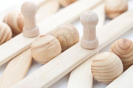 Wooden strips and balls. の写真素材