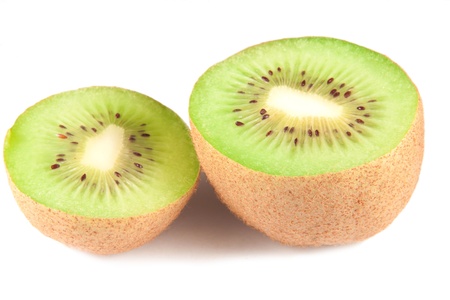 Kiwi fruit on white background の写真素材