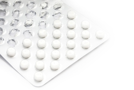 Half-empty pack of pills.の写真素材