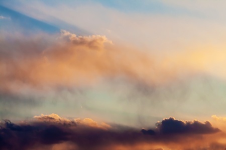 Beautiful sunset with clouds. の写真素材