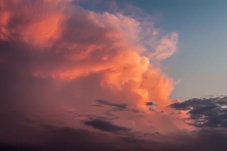 Dramatic sunset with clouds. Sky background.の写真素材