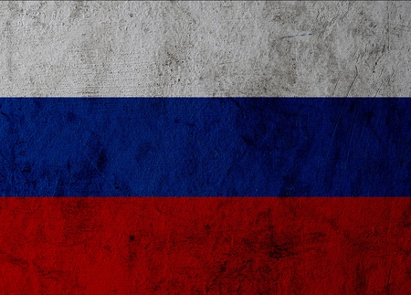   Russia flag on grunge cement background の写真素材