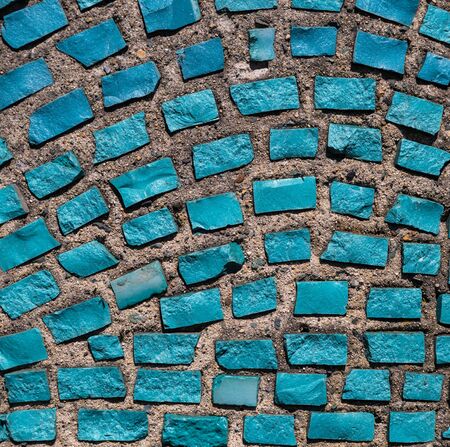  Wall with blue stone rock, texture for background の写真素材
