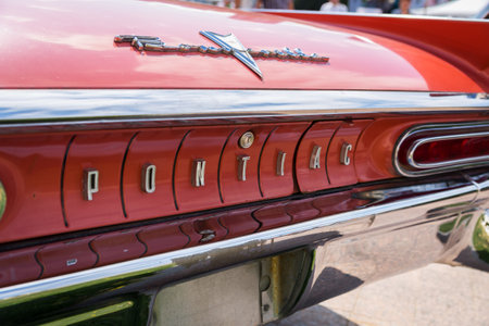 VLADIVOSTOK, RUSSIA - SEPTEMBER 7  Exhibition of old American classic cars in Vladivostok is held in the days of the  Pacific   Meridian  on September 7, 2013 in Vladivostok, Russia  のeditorial素材