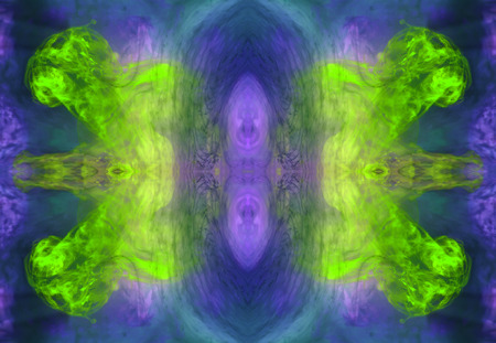  Colorful ink forming patterns resembling Rorschach Test ink blots  
