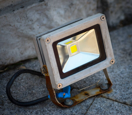 Rusty and dirty LED spotlightの写真素材
