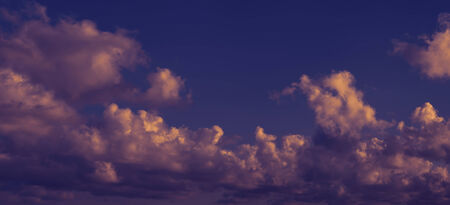 Colorful clouds on the sky. Color toned image.