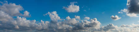Blue sky with clouds as background. Panorama.の写真素材