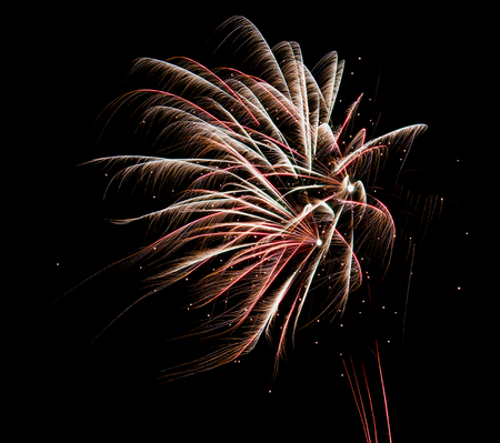 Fireworks on black night sky.の写真素材