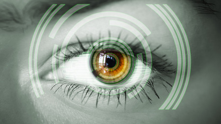 Eye viewing digital information. Conceptual image.の写真素材