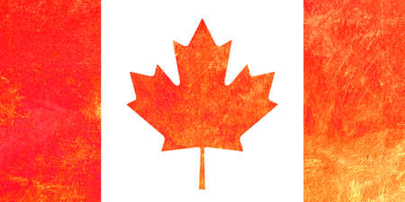 Canadian Flag on grunge cement background.の写真素材