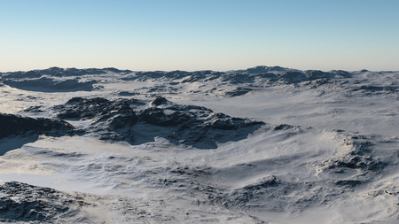 The mountainous landscape, 3D render.の写真素材