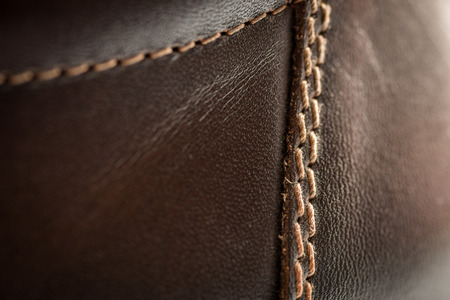 Leather shoes, focus on details. Macro shot with shallow depth of field.の写真素材