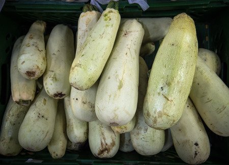 Vegetables in a supermarket. Courgette.の写真素材