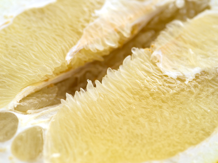 Detail of pomelo fruit. Macro with shallow depth of filed.の写真素材