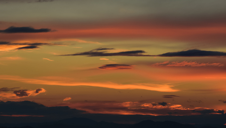 Beautiful and warm colored sunset sky.の写真素材