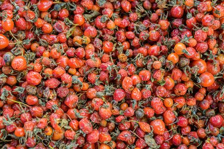 Berries in a supermarket - dried dogrose.の写真素材