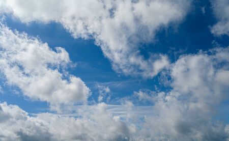 Blue sky with clouds. Nature background.の写真素材
