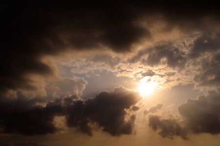 Dramatic sky with clouds. Nature background.の写真素材