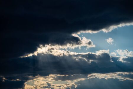 Dramatic sky with clouds. Nature background.の写真素材