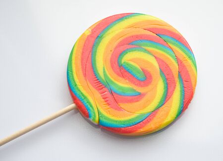 Natural looking lollipop on white background.の写真素材