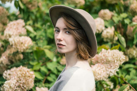 Portrait of beautiful woman with freckles.