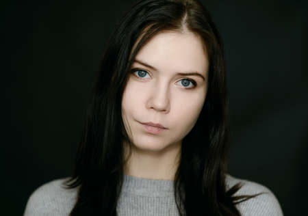 Portrait of beautiful young woman. Selective focus.の写真素材