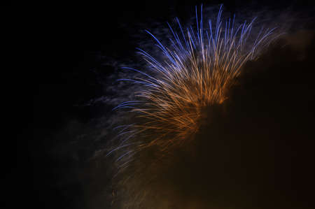 Colorful fireworks over city at night.の写真素材