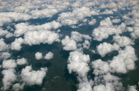 View from airplane at clouds.の写真素材