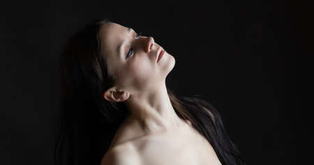 Portrait of a beautiful young woman.の写真素材