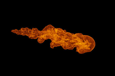 3D rendered flame on the dark background.