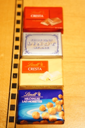 food product -  a row of Lindt chocolate barsのeditorial素材