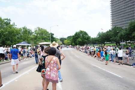 Houston, Texas - Sunday 22nd May 2011: 2011 Houston Art Car Parade sponsored by The Orange Show at Allen Parkway, from Bagby to Waughのeditorial素材