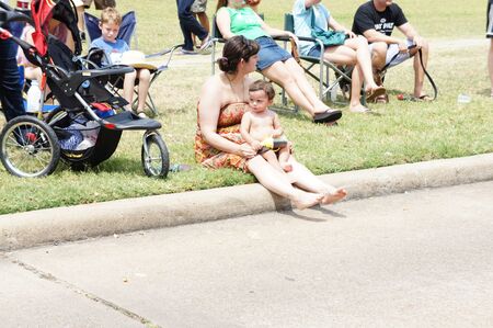 Houston, Texas - Sunday 22nd May 2011: 2011 Houston Art Car Parade sponsored by The Orange Show at Allen Parkway, from Bagby to Waughのeditorial素材
